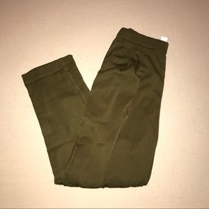 Olive green high rise dress pants